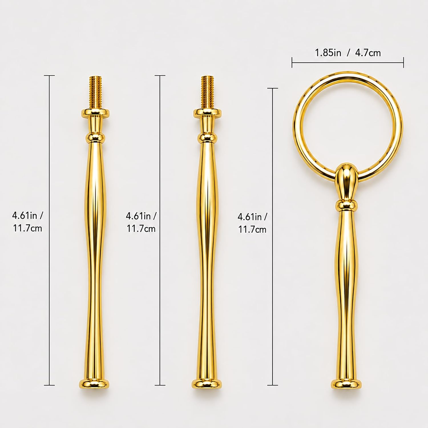 2 Sets 3-Tier Tray Hardware Kits, Vintage Cake Stand Handle Fittings, Heavy Duty Zinc Alloy Rods with Screws &