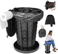Upgrade Portable Toilet for Adults, Extra Large Seat Travel Potty with Bags & Carry Handle, 18.7" Tall Adjustable