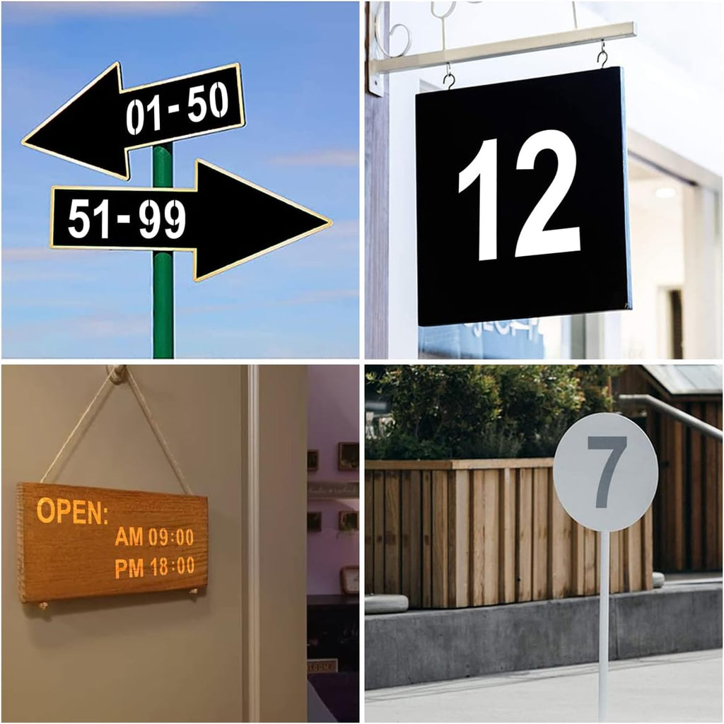 4 Inch Large Number Stencils for Painting - 11 Pack Number Stencil Templates for Curb Address, Cakes, Cookies
