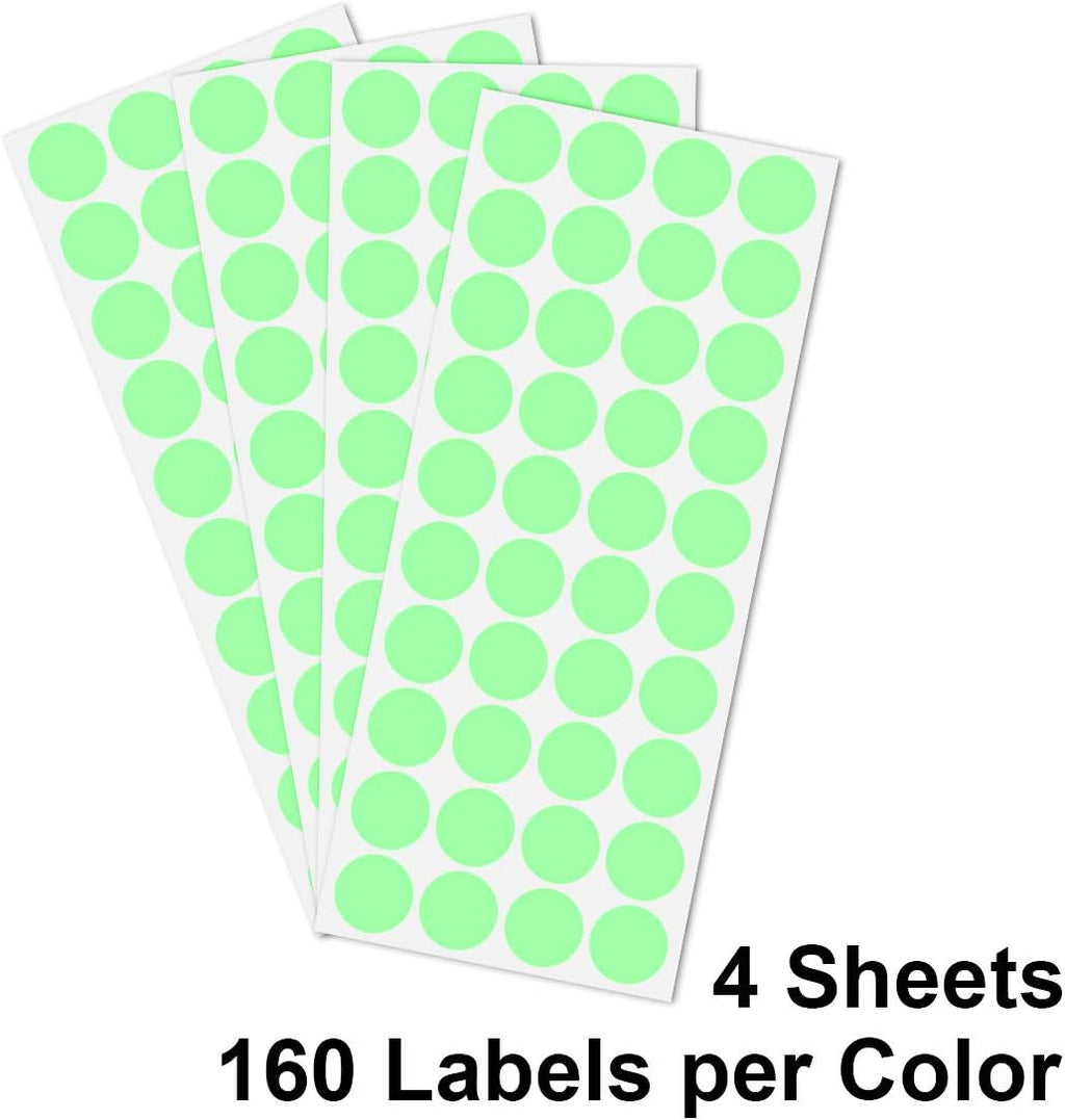 Pack of 2400 3/4" Round Color Coding Circle Dot Sticker Labels