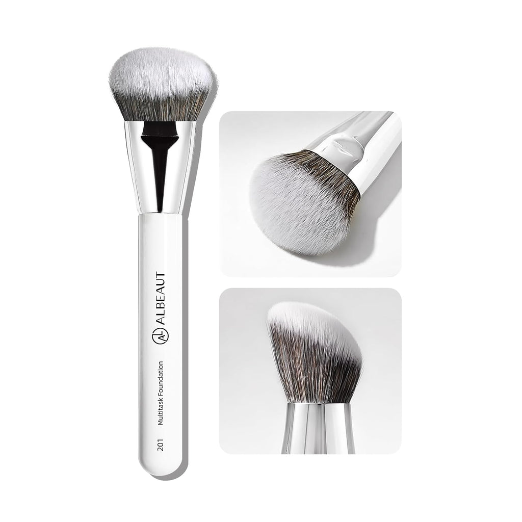201 Angled Foundation Brush for Flawless Makeup Application Professional Liquid, Cream Powder Foundation Brush with