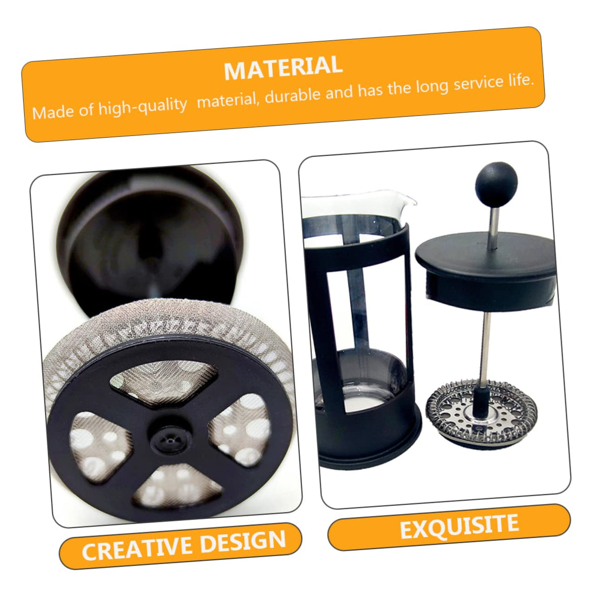 3pcs Stainless Steel Press Pot Filter Mesh for Coffee Grounds