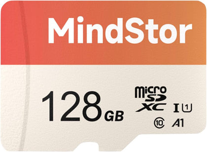 Micro SDXC 128GB Memory Card, MindStor 90MB/s Read Speed TF Card with Adapter, U1, A1, HD 1080P Video Loop Recording