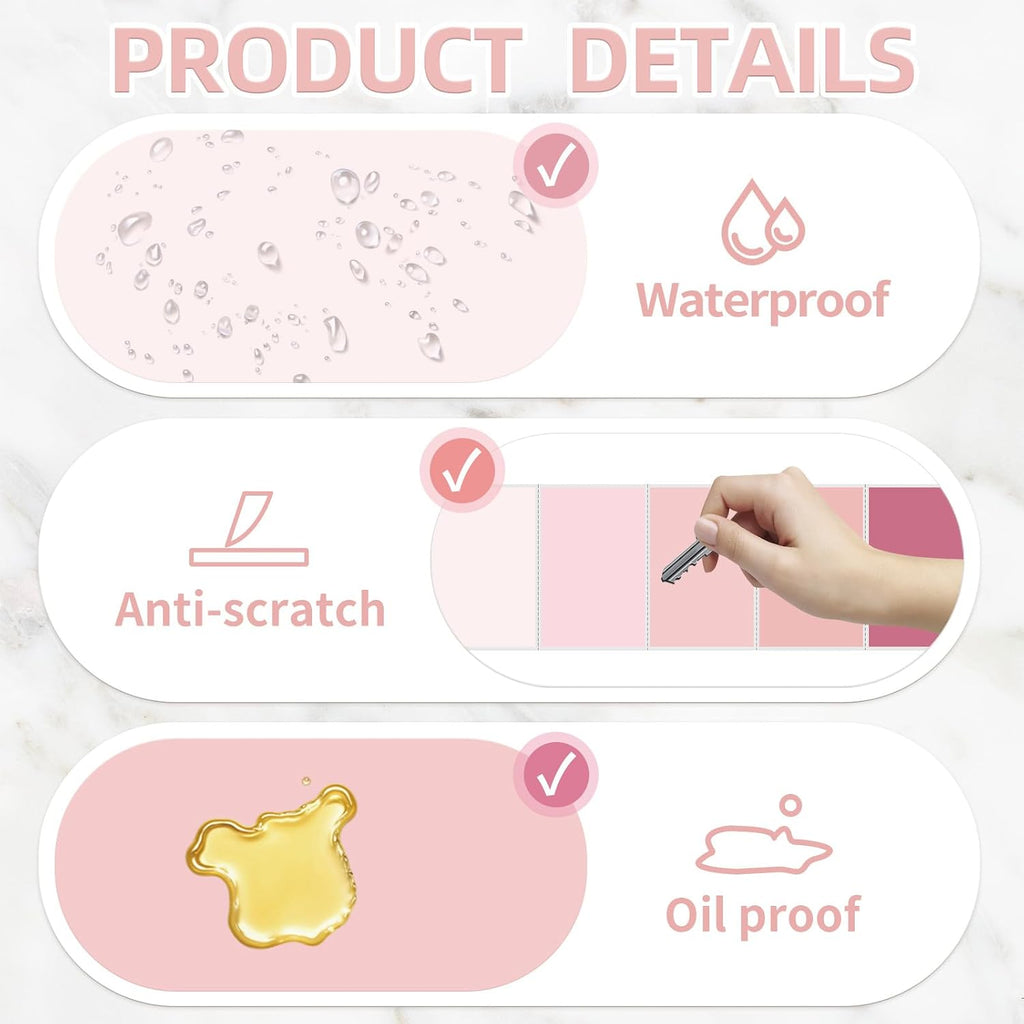 3" x 2" Pink Thermal Label,Self-Adhesive Rectangle Thermal Sticker Labels for Logo Design,Name/Price Tag,Thanks