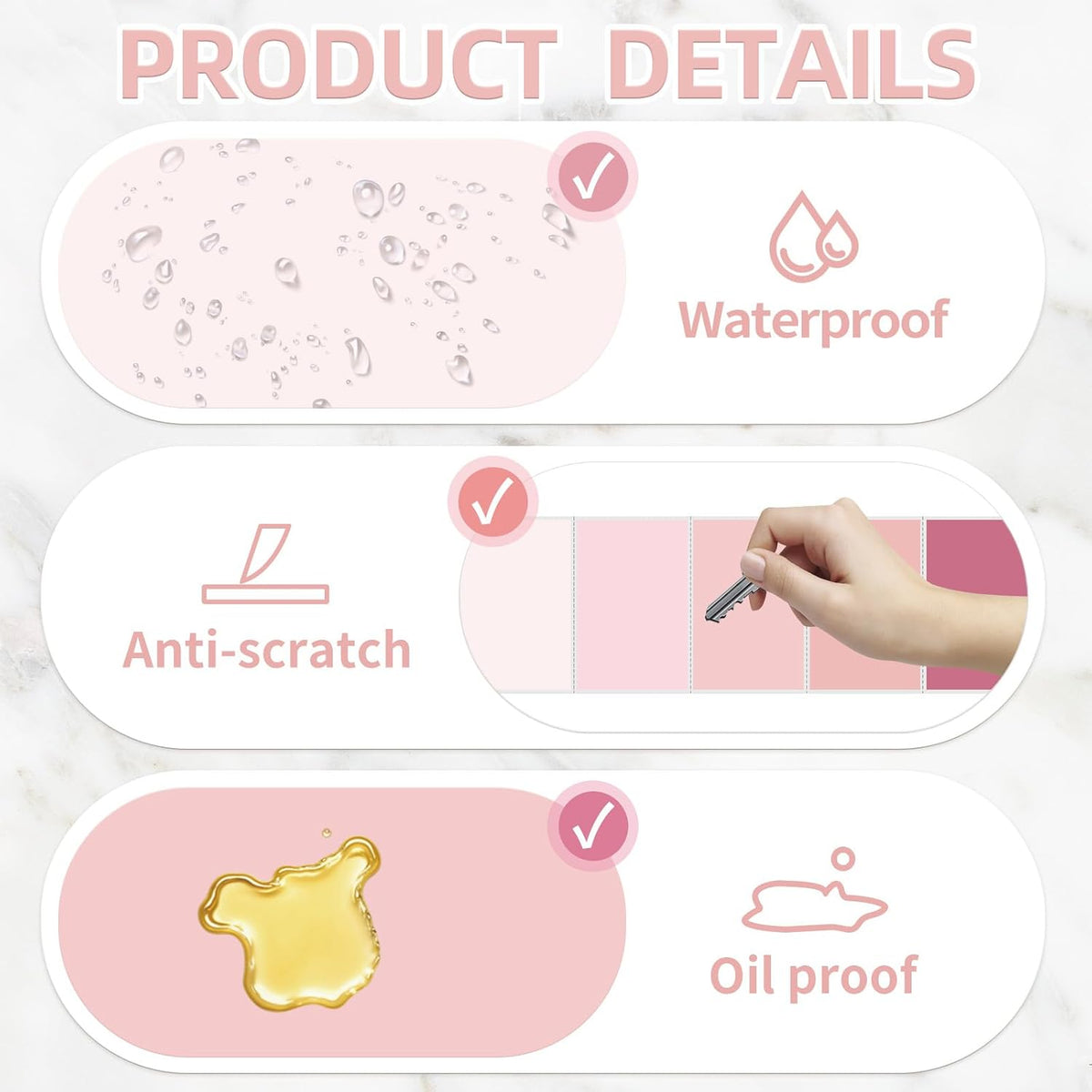 3" x 2" Pink Thermal Label,Self-Adhesive Rectangle Thermal Sticker Labels for Logo Design,Name/Price Tag,Thanks
