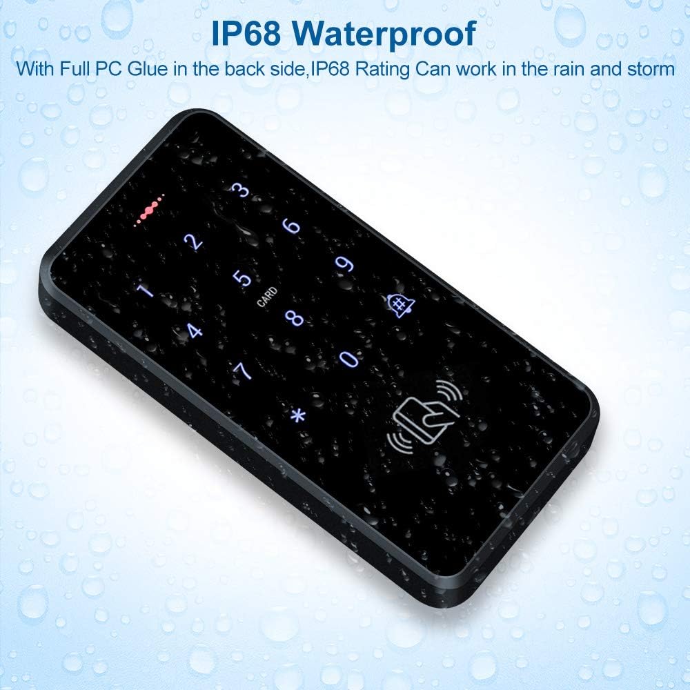 RFID Access Control System Kit Outdoor IP68 Waterproof Access Control Keypad + NC Fail Safe Electric Strike Locks +
