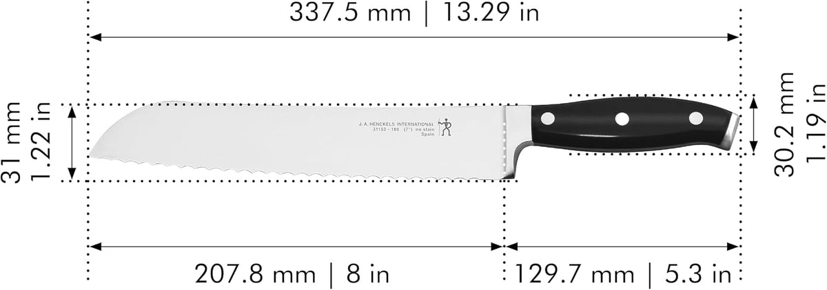 Forged Premio 8-inch Bread Knife, Black/Stainless Steel