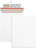 6x8 Self Seal Photo Document Mailers 25 Pack Stay Flat White Cardboard Envelopes, 6.25 x 8.25 Inches