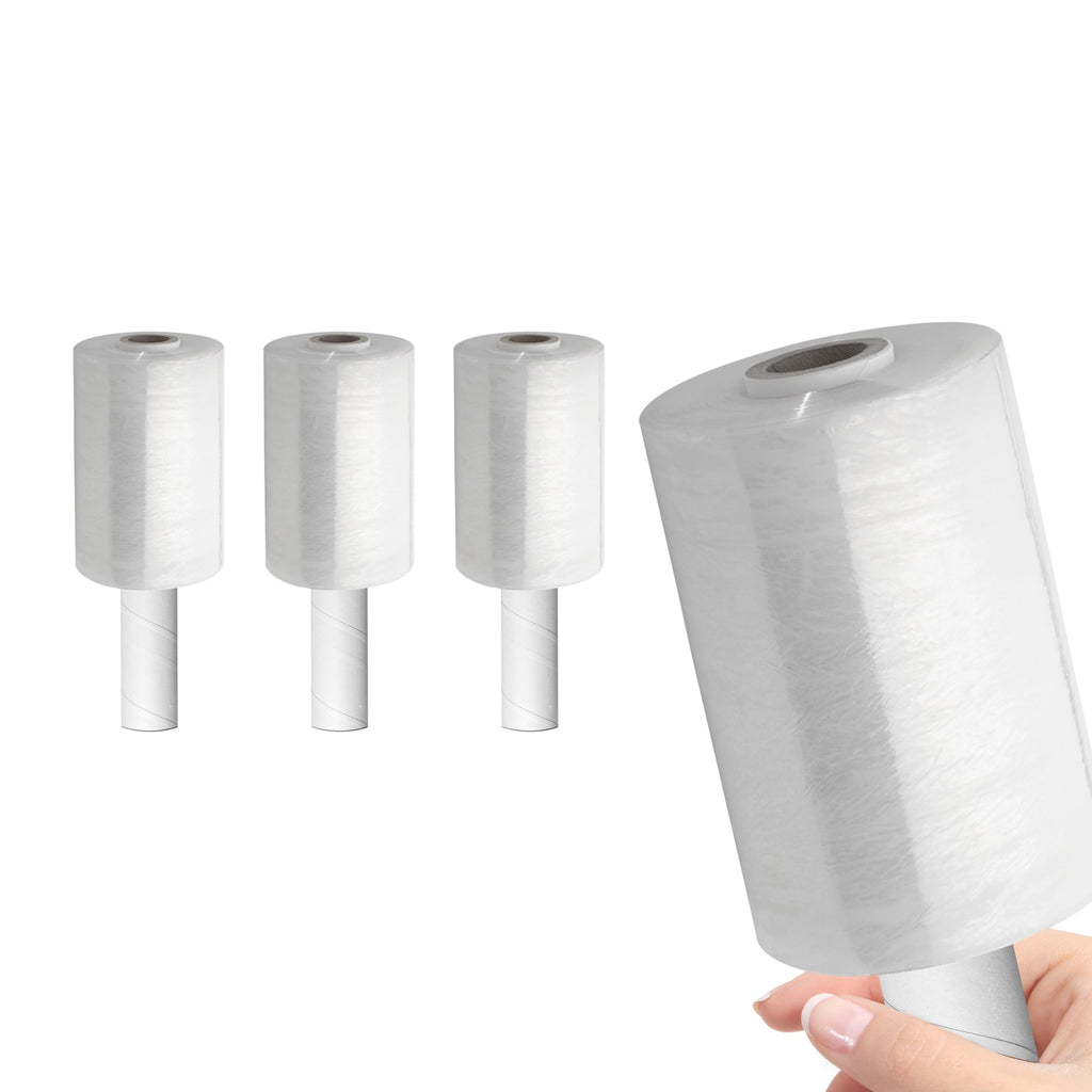 Stretch Packing Wrap, Mini Stretch Wrap Roll, Plastic Pallet Shrink Film with Handle- 5" x 1000" & 80 Gauge Thick +