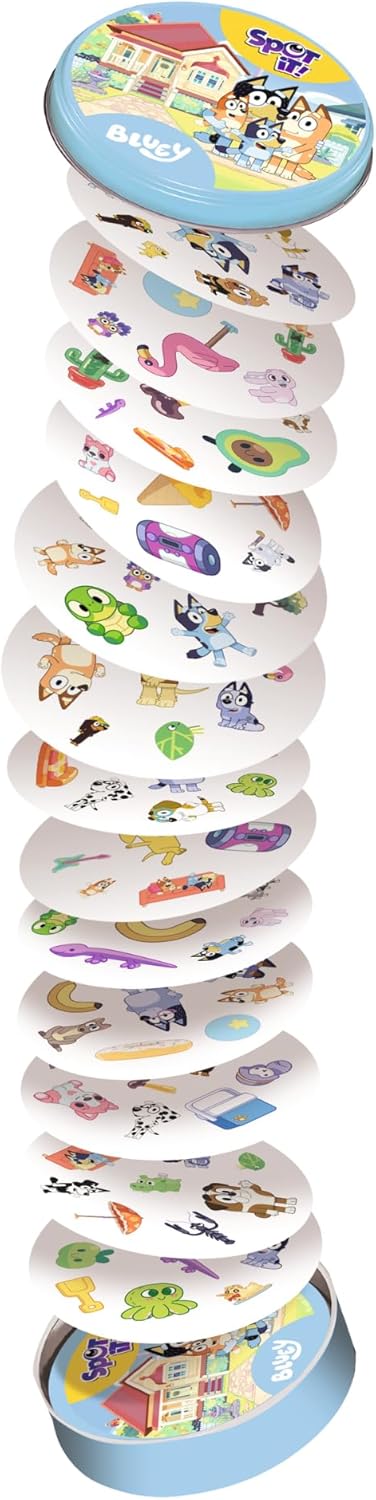 Spot It! Bluey Card Game - Fast-Paced Matching Game Featuring Bluey & Friends, Fun for Family, Kids & Adults, Ages