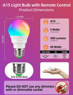 Color Changing Light Bulb 40W Equivalent with Remote Control E26