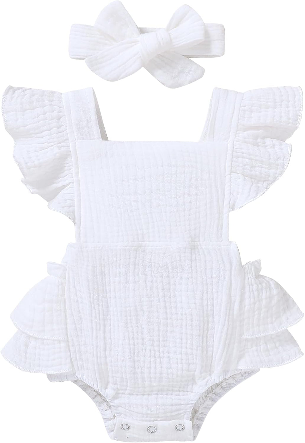 Toddler Baby Girl Ruffled Sleeveless Romper Summer Clothes