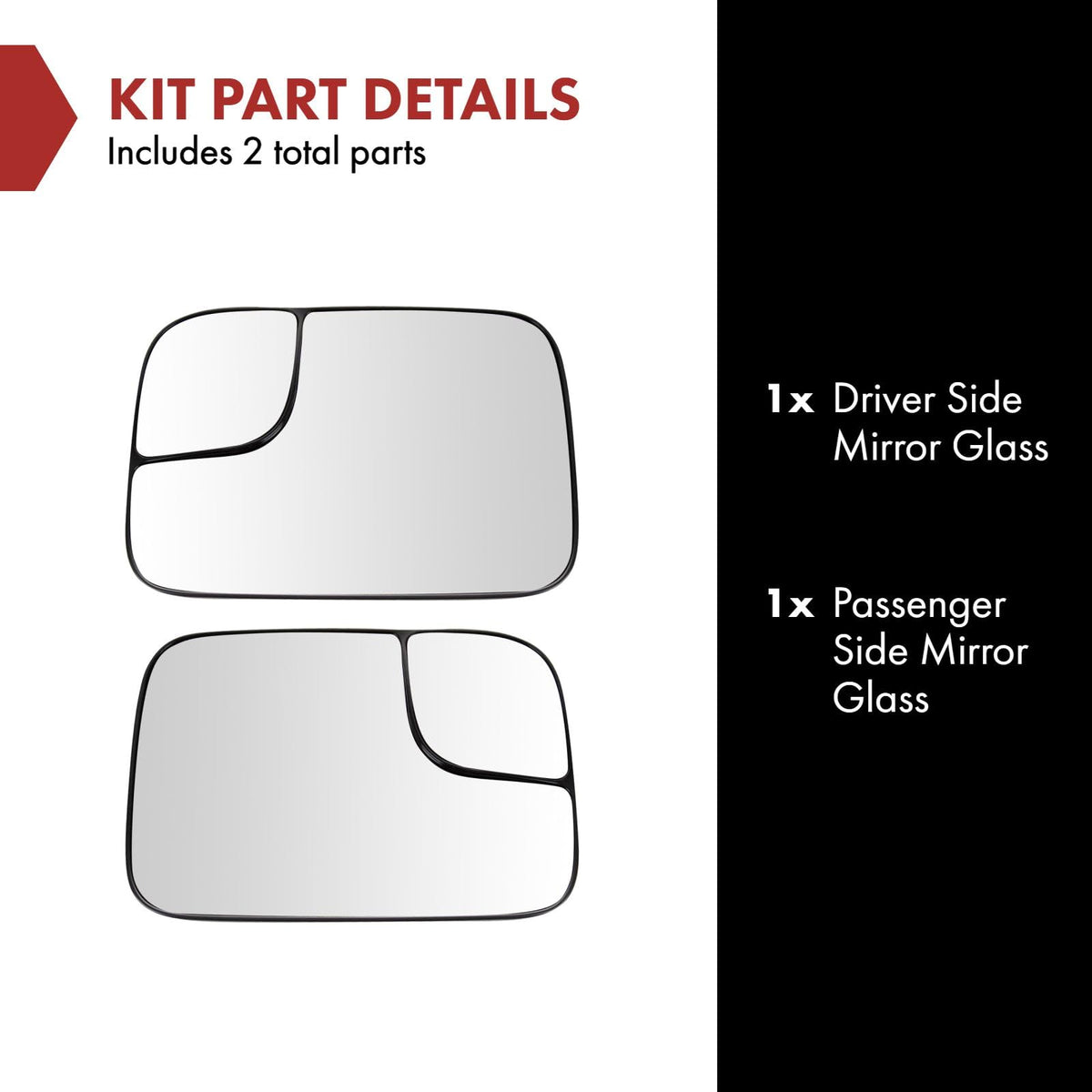 Trail Ridge Towing Mirror Glass LH RH Kit Pair