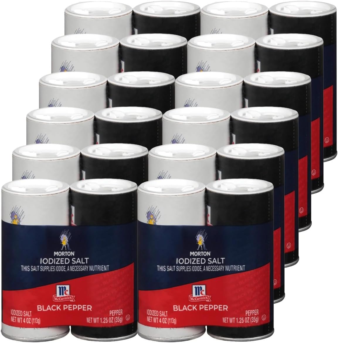McCormick Iodized Salt and Pepper Shaker Set, 5.25 Ounce, 12 Pack