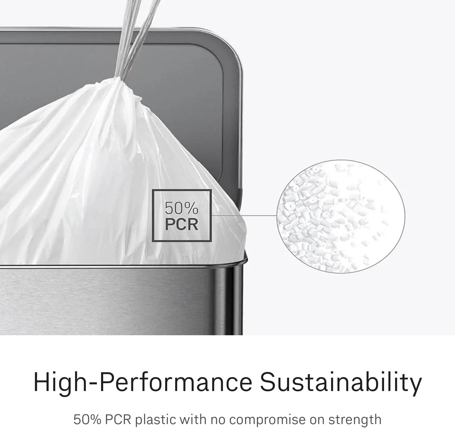 Code N 100 Count Custom Fit Liners, Drawstring Kitchen Trash Bags, One-by-One Mess-Free Dispense, Extra Thick &