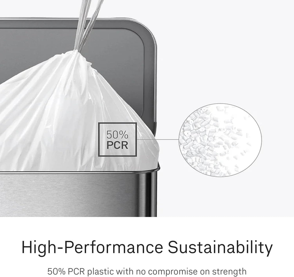 Code B 90 Count Custom Fit Liners, Drawstring Kitchen Trash Bags, One-by-One Mess-Free Dispense, Extra Thick & Double