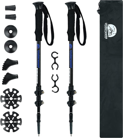 Trekking Poles Collapsible Hiking Poles, Lightweight Aluminum Hiking Sticks | Quick-Lock, Anti-Shock, Adjustable