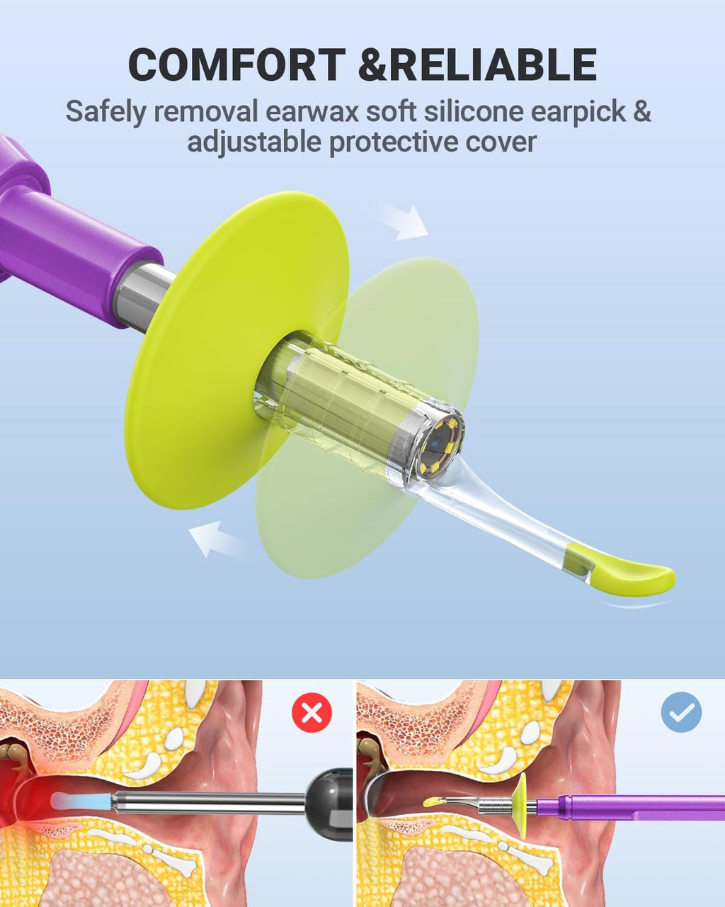 Digital Otoscope Compatible with iPhone & Android, Video Ear Scope Camera