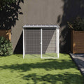 Chicken Cage Light Grey Galvanized Steel Medium Size 40.6 x 39.0 x 35.4 in Outdoor Small Animal Pet Habitat Enclosure