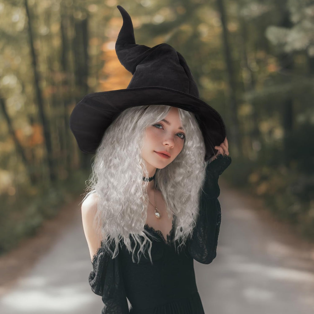 Wizard Hat Witch Hat Wizard Beard and Wig Set Halloween Costume Accessory for Men Women