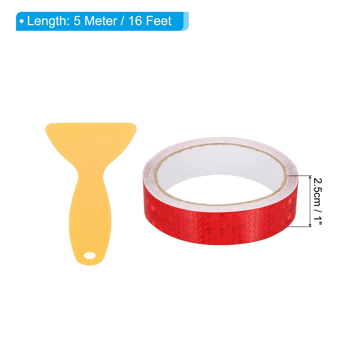 Reflective Tape 1" x16ft Red Waterproof Self Adhesive Sticker