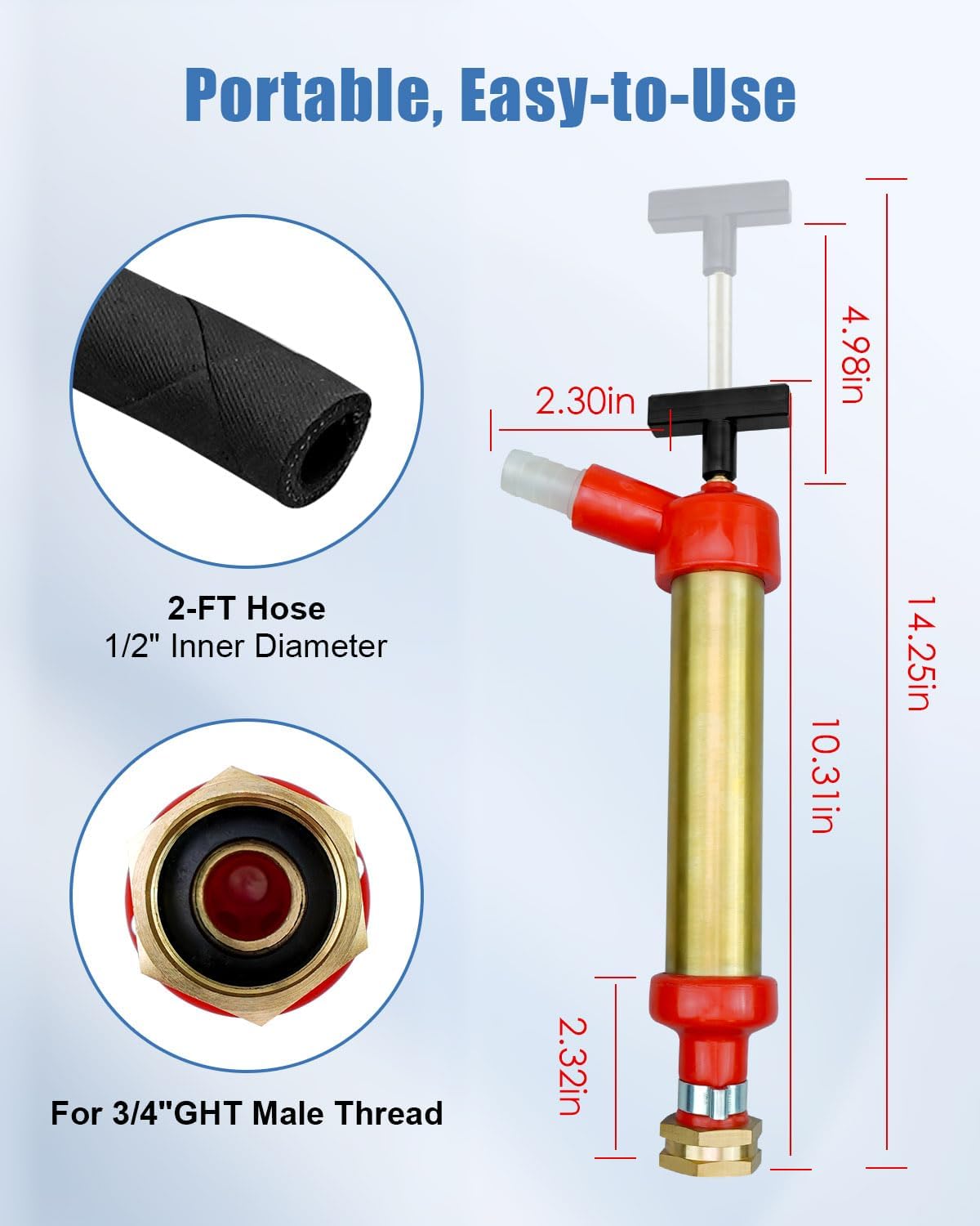 34060-0130 Marine Engine Oil Drain Hand Pump Fit for OMC and Mercruiser