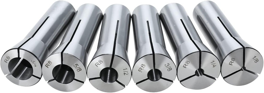 6pcs R8 Collet Set 1/8" - 3/4" R8 collets for milling machine