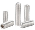6Pcs M10-1.5 x 35mm Hex Socket Set Grub Screws,Headless Cup Point,Flat Point Grub Bolt,Internal Hex Drive,304 Stainless Steel,Headless Concave End,Metric External Thread,for Towel Rack Door Knob