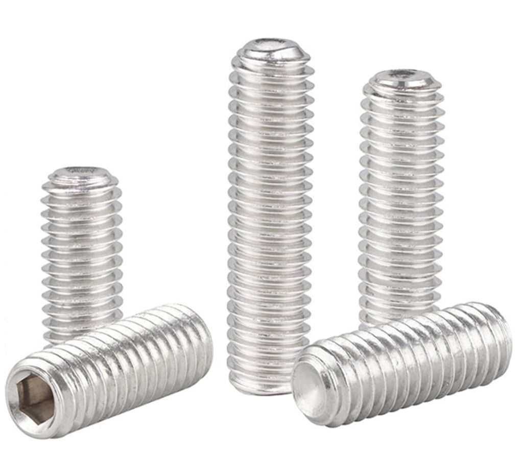 4Pcs M12-1.75 x 50mm Hex Socket Set Grub Screws,Headless Cup Point,Flat Point Grub Bolt,Internal Hex Drive,304 Stainless Steel,Headless Concave End,Metric External Thread,for Towel Rack Door Knob