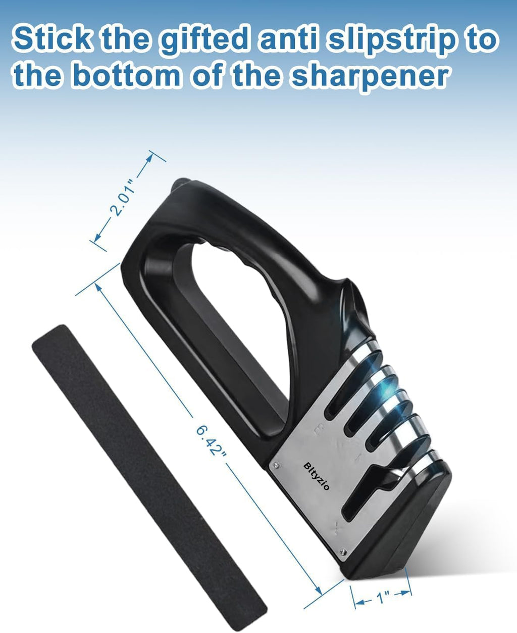 4-In-1 Manual Knife Sharpener for Kitchen Knives & Scissors, Professional Pull-Through Knife Sharpener with Tungsten