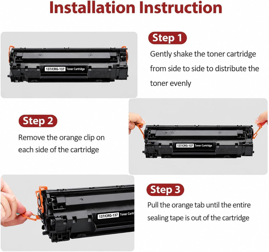 137 Black Toner Cartridge 2-Pack High Yield Replacement for Canon CRG-137