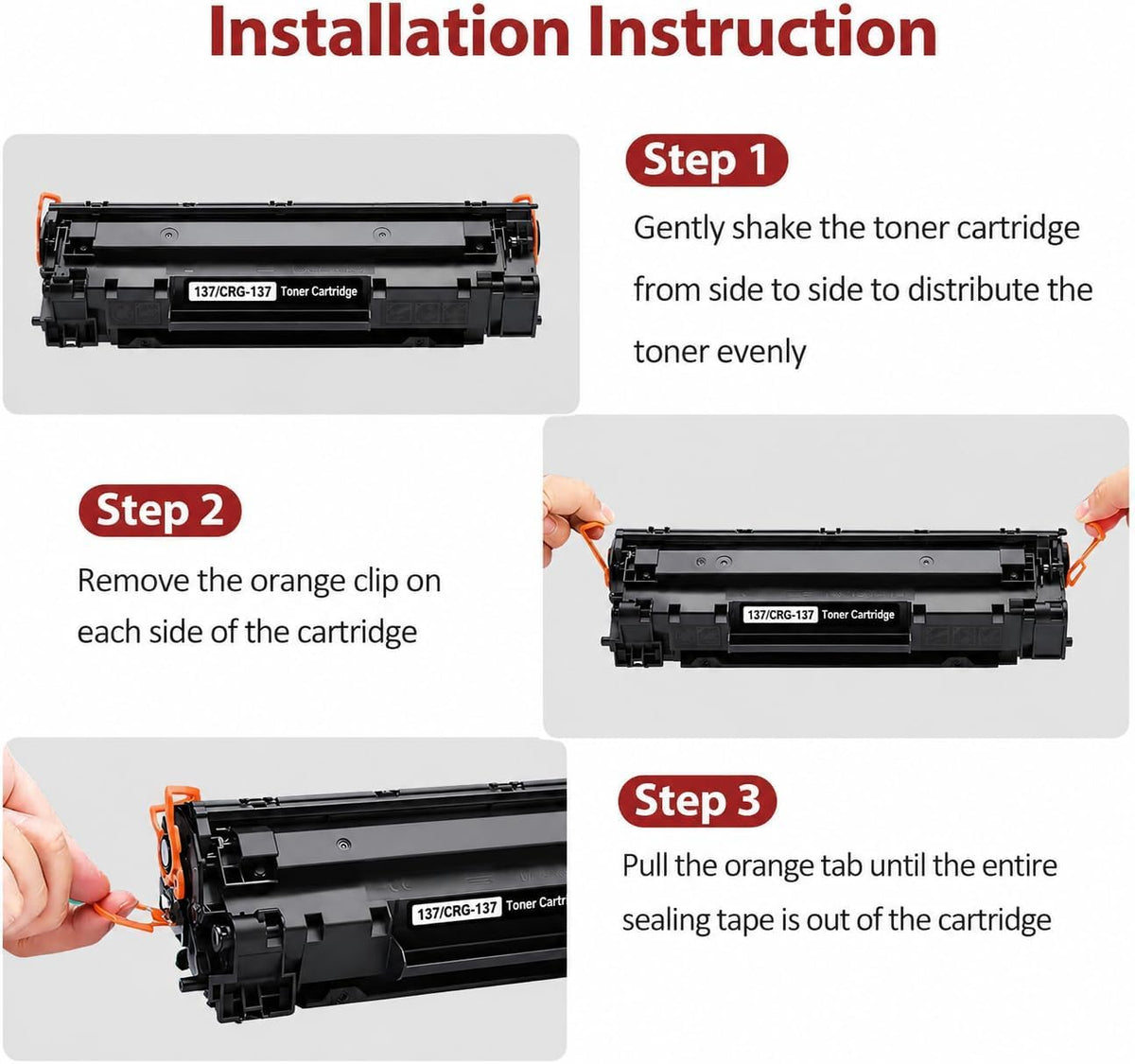137 Black Toner Cartridge 2-Pack High Yield Replacement for Canon CRG-137