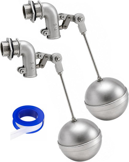 3/4" NPT Stainless Steel Automatic Water Trough Float Valve for Stock Tank | Metal Water Level Auto Control Valve
