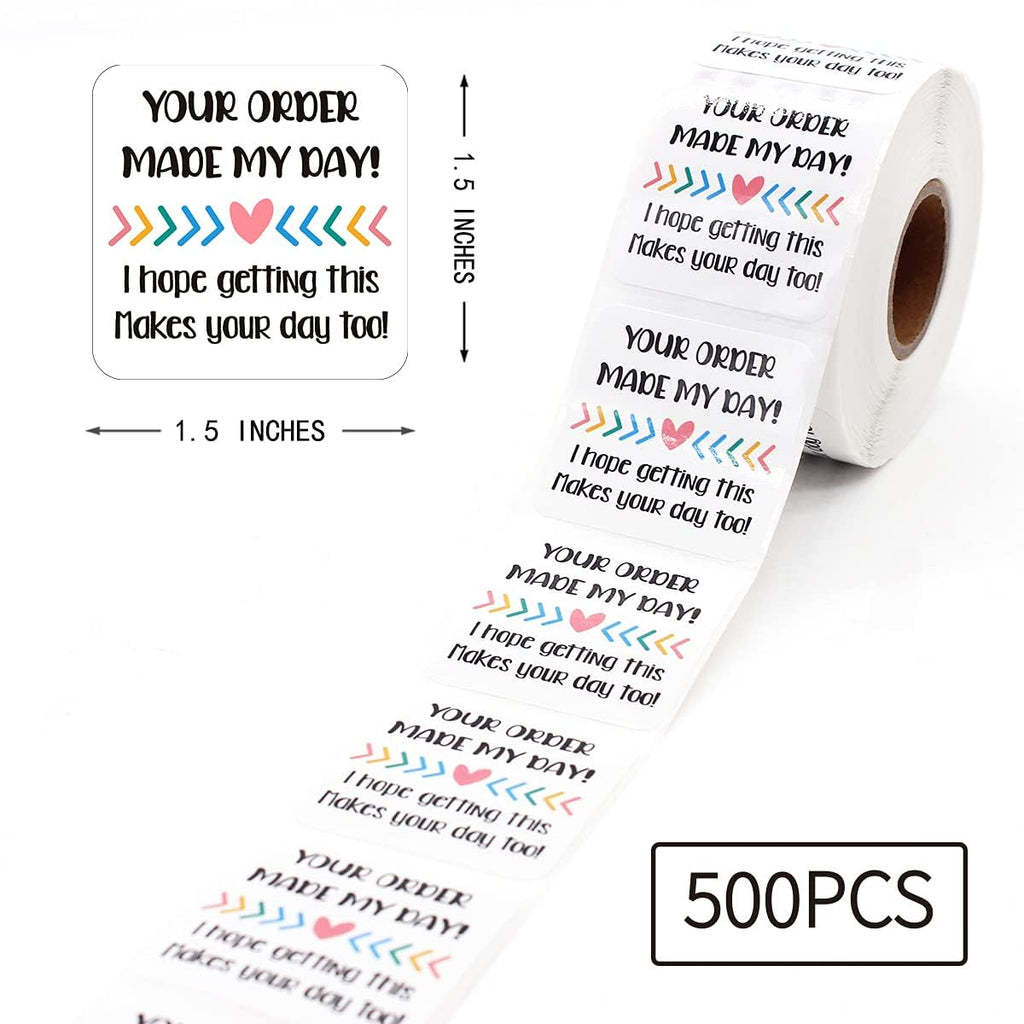 Your Order Made My Day Stickers,Thank You Sticker Small Business