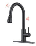 Black Touch Kitchen Faucet with Pull Down Sprayer, Touch Activated