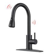 Black Touch Kitchen Faucet with Pull Down Sprayer, Touch Activated