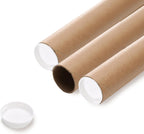 Brown/Kraft Shipping, Storage, Posters, Arts, Crafts, Documents, Mailing Tubes s 2 inch x 15 inch - 50 PACK, Made in