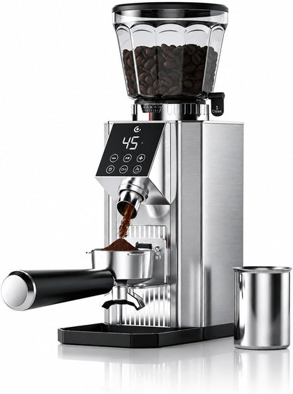 Conical Burr Coffee Grinder, Espresso Grinder with 45 Grind Settings, Anti-Static Electric Coffee Bean Mill with