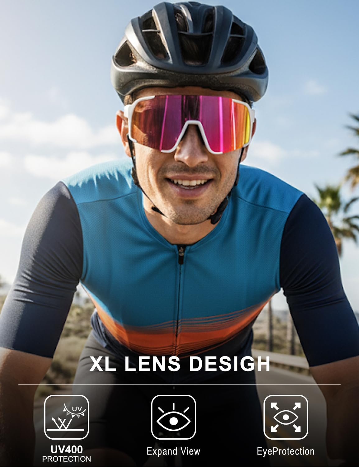 Sports Sunglasses for Men Women,Cycling Glasses UV Protection for Running Softball Volleyball Hiking