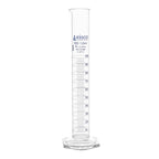 Graduated Cylinder, 100ml - Class A Tolerance ±0.50ml - Hexagonal Base - Blue Graduations - Borosilicate 3.3 Glass - Eisco Labs
