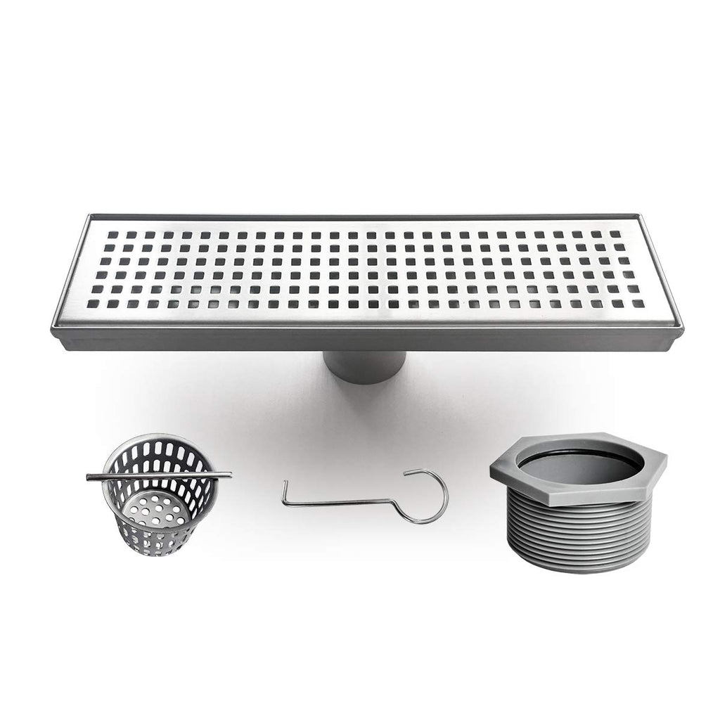 12" Linear Shower Drain, Brushed 304 SS Bathroom Linear Drain,cUPC