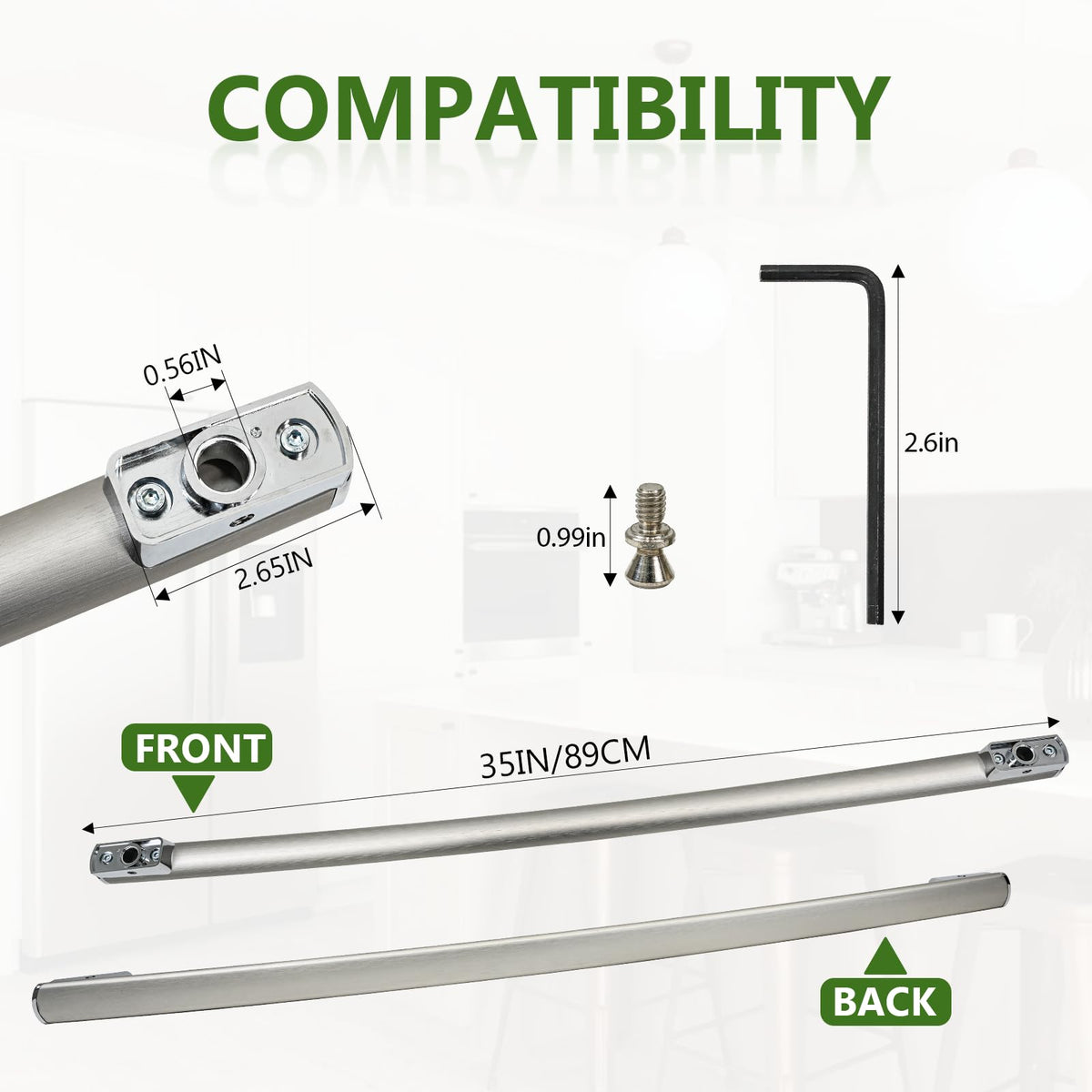 WR12X23647 Refrigerator Freezer Handle Stainless Steel Replacement for GE