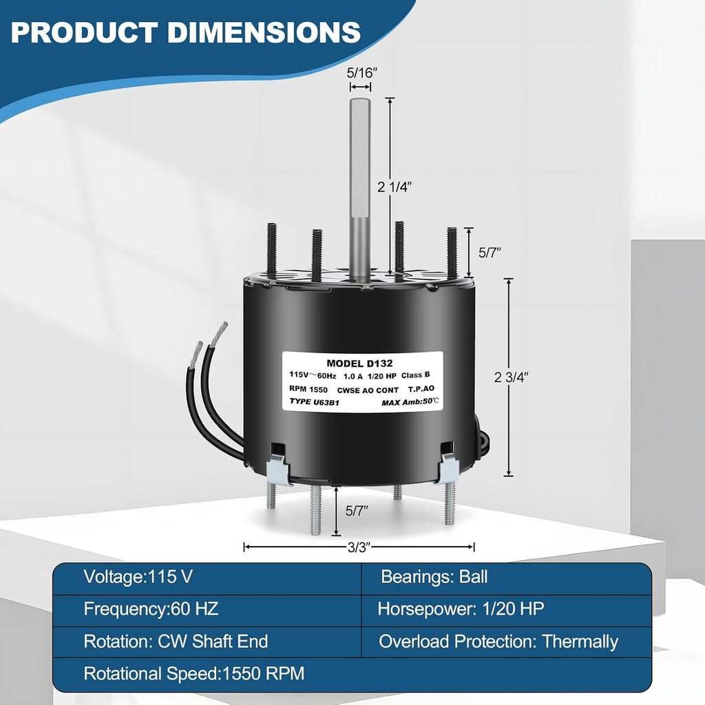D132 161M08 3554132 Shaded Pole Motor Replacement