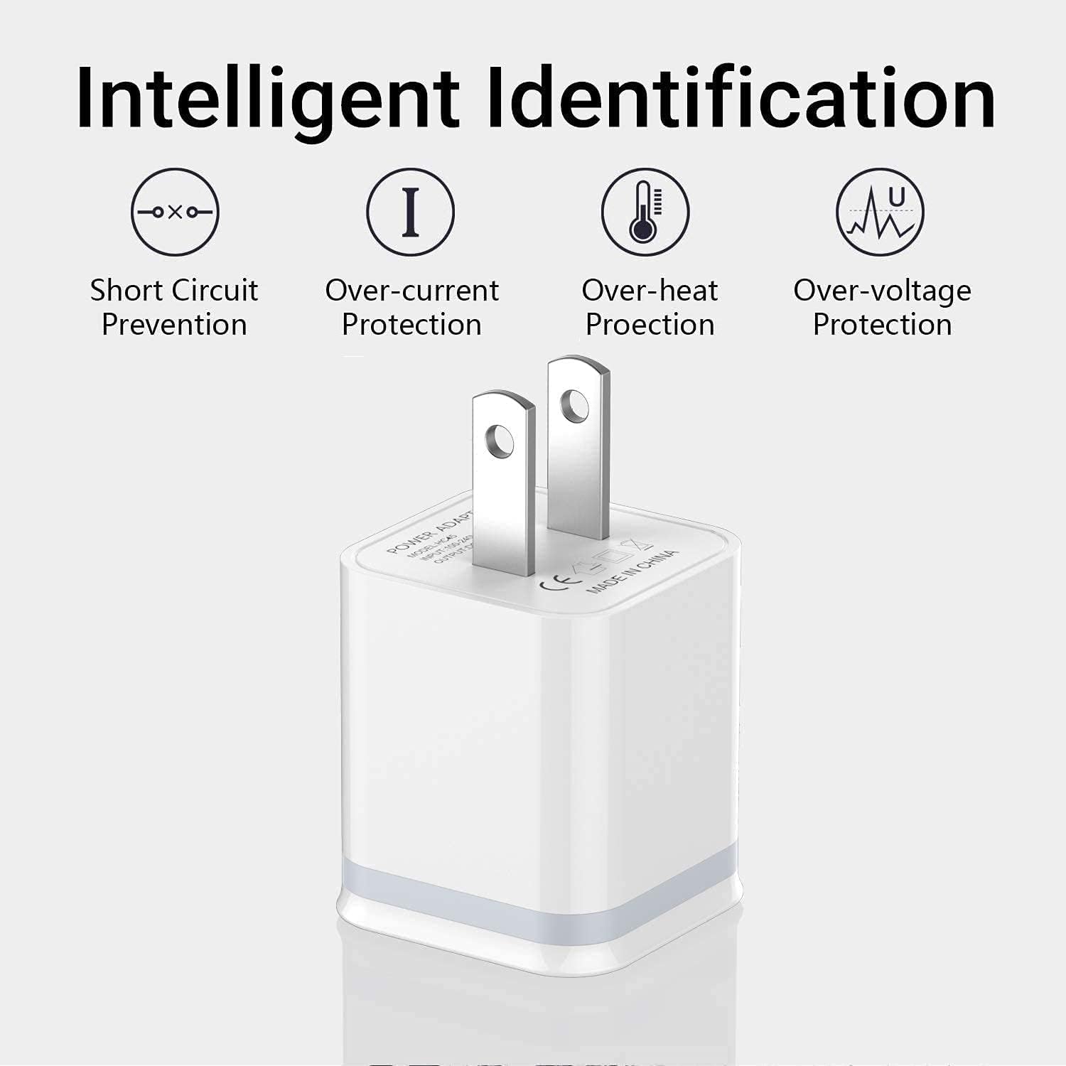 USB Wall Charger, LUOATIP 3-Pack 2.1A 5V Dual Port Cube Power Adapter Plug Block Charging Box Brick for iPhone 14 13