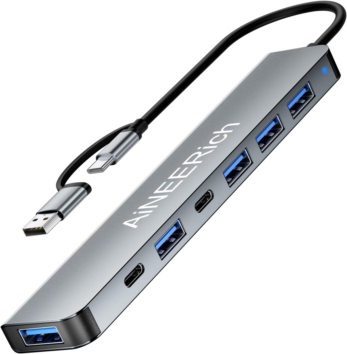 USB Hub for Laptop, USB C Hub Multiport Adapter Extended 5 USB Ports, 1 Type C Port, USB C to USB A Converter for