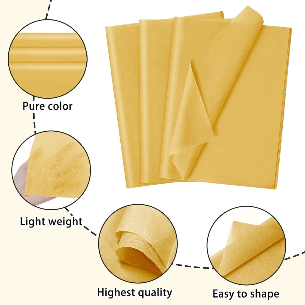 120 Sheets 14 x 20 Inch Gold Tissue Paper for Gift Bag Wrapping