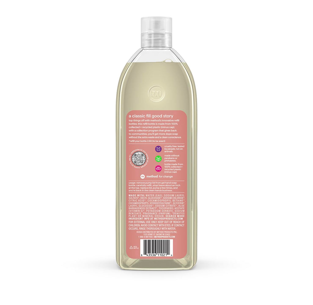 Premium Gel Hand Soap Refill, Vanilla + Raspberry, 34 fl oz, 4 Pack