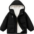Boy's Winter Coat Fleece Lined Waterproof Jacket Puffy Coat Thick Hooded Down Outdoor Coats