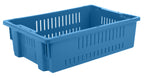 Hudson Exchange 20 x 13 x 5.6" (4 Pack, 4.5 Gallon) Agricultural Nest and Stack Vented Crate Handled Storage