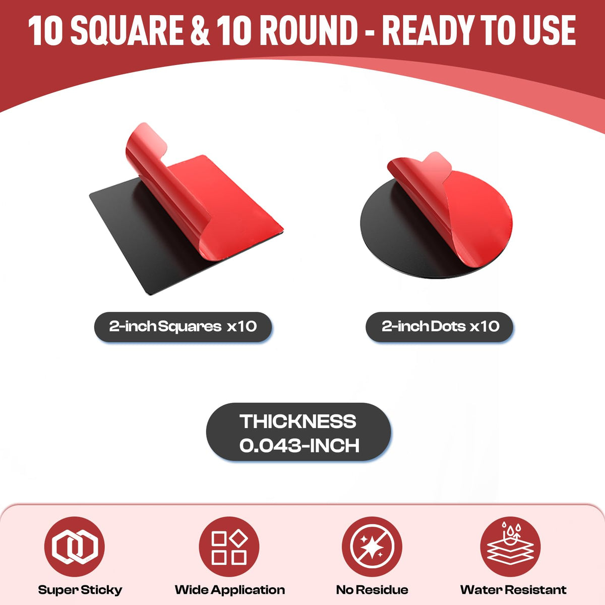 Double Sided Tape Pads, 20PCS Heavy Duty Mounting Foam Tape